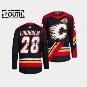 Kinder Calgary Flames Eishockey Trikot Elias Lindholm 28 Adidas 2022-2023 Reverse Retro Schwarz Authentic